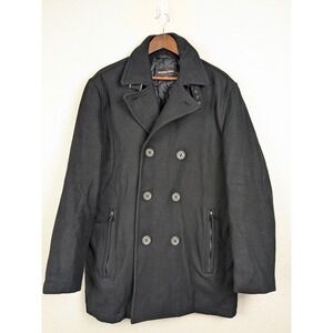 Michael Kors Men's Black Insulated Notch Lapel Double Breasted Size L‎ Coat